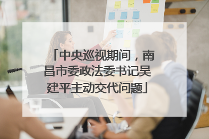 中央巡视期间，南昌市委政法委书记吴建平主动交代问题