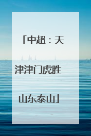 中超：天津津门虎胜山东泰山