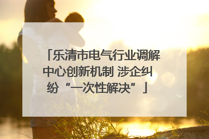 乐清市电气行业调解中心创新机制 涉企纠纷“一次性解决”