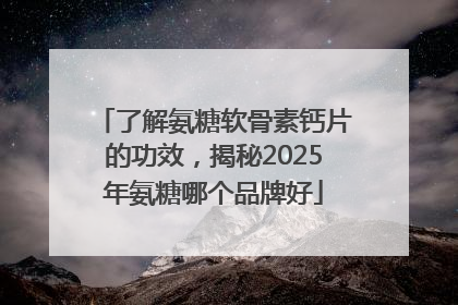 了解氨糖软骨素钙片的功效，揭秘2025年氨糖哪个品牌好