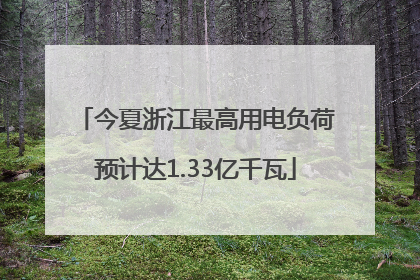 今夏浙江最高用电负荷预计达1.33亿千瓦