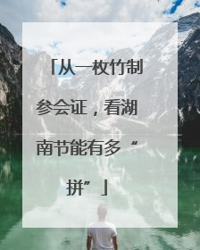 从一枚竹制参会证，看湖南节能有多“拼”
