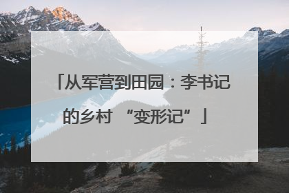 从军营到田园：李书记的乡村 “变形记”