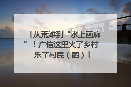 从荒滩到“水上画廊”！广信这里火了乡村 乐了村民（图）