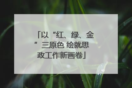 以“红、绿、金”三原色 绘就思政工作新画卷