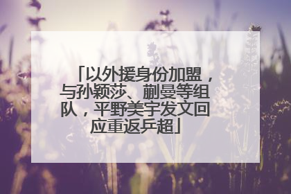 以外援身份加盟，与孙颖莎、蒯曼等组队，平野美宇发文回应重返乒超