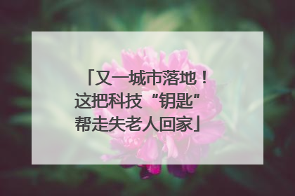 又一城市落地！这把科技“钥匙”帮走失老人回家