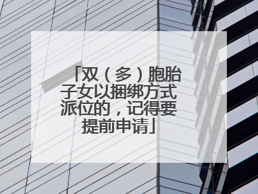 双（多）胞胎子女以捆绑方式派位的，记得要提前申请