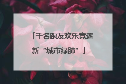 千名跑友欢乐竞逐新“城市绿肺”