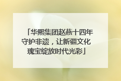 华熙集团赵燕十四年守护非遗，让新疆文化瑰宝绽放时代光彩