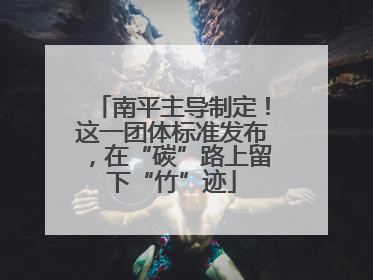南平主导制定！这一团体标准发布，在“碳”路上留下“竹”迹