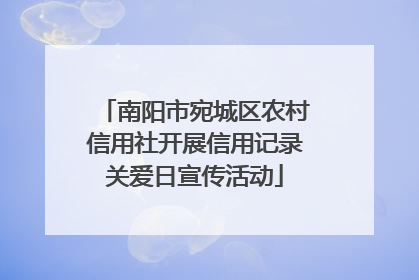 南阳市宛城区农村信用社开展信用记录关爱日宣传活动