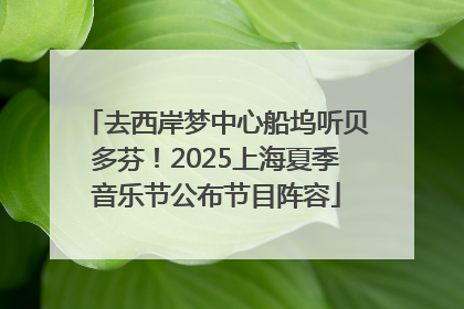 去西岸梦中心船坞听贝多芬！2025上海夏季音乐节公布节目阵容