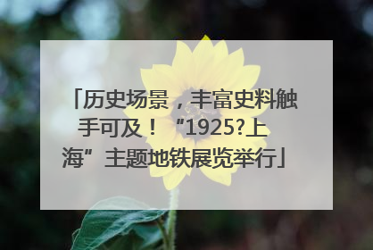 历史场景，丰富史料触手可及！“1925?上海”主题地铁展览举行