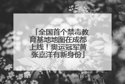 全国首个禁毒教育基地地图在成都上线！奥运冠军黄张嘉洋有新身份