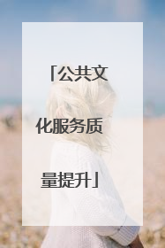 公共文化服务质量提升