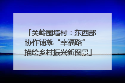 关岭围墙村：东西部协作铺就“幸福路” 描绘乡村振兴新图景