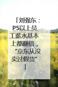 刘强东：P5以上员工薪水基本上都翻倍，“京东从没卖过假货”