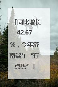 同比增长42.67%，今年济南端午“有点热”