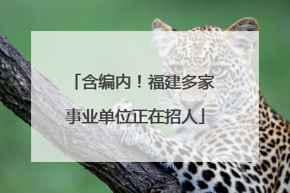 含编内！福建多家事业单位正在招人