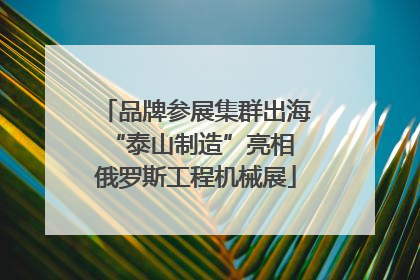 品牌参展集群出海 “泰山制造”亮相俄罗斯工程机械展