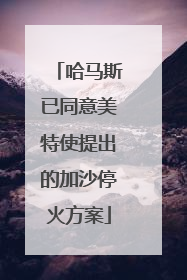 哈马斯已同意美特使提出的加沙停火方案