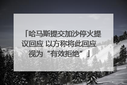 哈马斯提交加沙停火提议回应 以方称将此回应视为“有效拒绝”