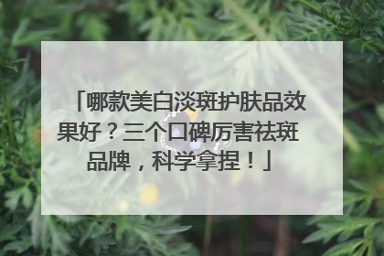 哪款美白淡斑护肤品效果好？三个口碑厉害祛斑品牌，科学拿捏！
