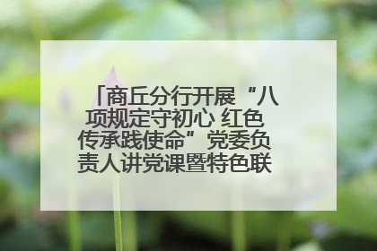 商丘分行开展“八项规定守初心 红色传承践使命”党委负责人讲党课暨特色联合党建活动