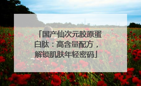 国产仙次元胶原蛋白肽：高含量配方，解锁肌肤年轻密码