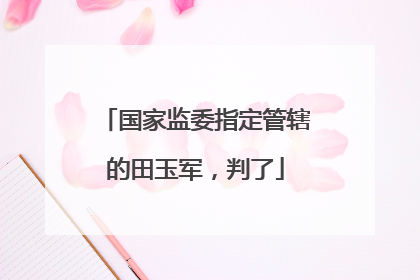 国家监委指定管辖的田玉军，判了