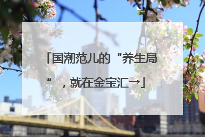国潮范儿的“养生局”，就在金宝汇→