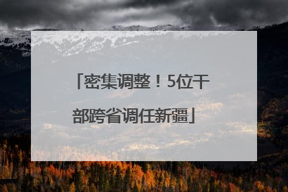 密集调整！5位干部跨省调任新疆