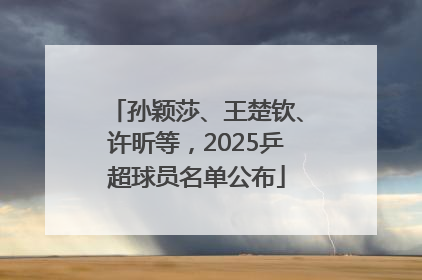 孙颖莎、王楚钦、许昕等，2025乒超球员名单公布