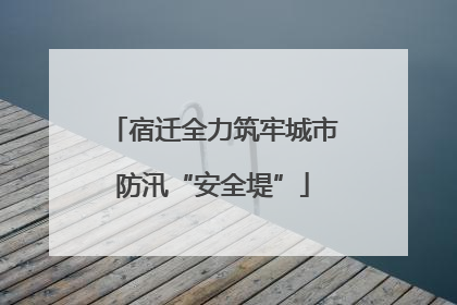 宿迁全力筑牢城市防汛“安全堤”