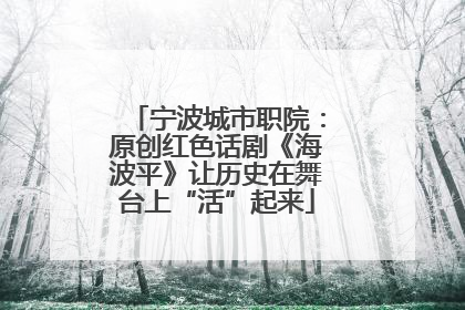 宁波城市职院：原创红色话剧《海波平》让历史在舞台上“活”起来