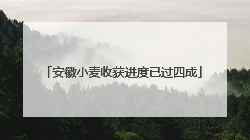 安徽小麦收获进度已过四成