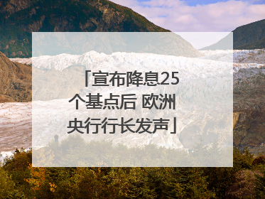 宣布降息25个基点后 欧洲央行行长发声