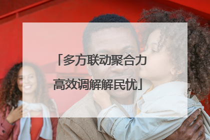 多方联动聚合力 高效调解解民忧