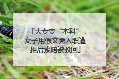 大专变“本科”，女子用假文凭入职遭拒后索赔被驳回