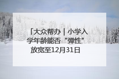 大众帮办｜小学入学年龄能否“弹性”放宽至12月31日？有地方已在探索