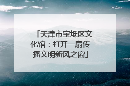 天津市宝坻区文化馆：打开一扇传播文明新风之窗