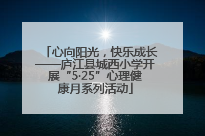 心向阳光，快乐成长——庐江县城西小学开展“5·25”心理健康月系列活动