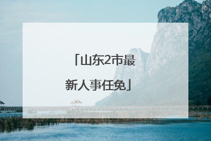 山东2市最新人事任免