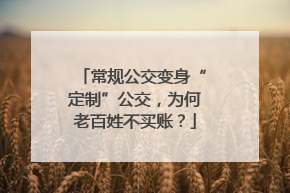 常规公交变身“定制”公交，为何老百姓不买账？