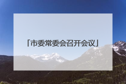 市委常委会召开会议