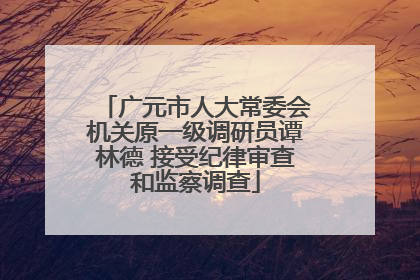 广元市人大常委会机关原一级调研员谭林德 接受纪律审查和监察调查
