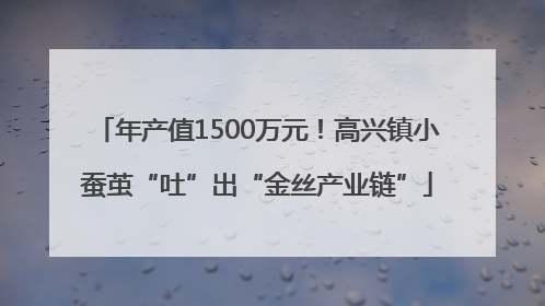 年产值1500万元！高兴镇小蚕茧“吐”出“金丝产业链”