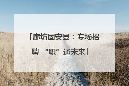 廊坊固安县：专场招聘 “职”通未来