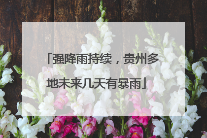 强降雨持续，贵州多地未来几天有暴雨